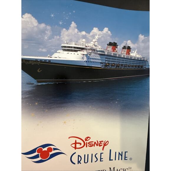 Vintage Disney Cruise Line Travel Poster Captain Mickey Mouse on Ship 36" x 24" - Picture 5 of 8